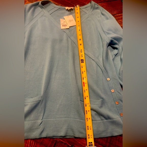 J. Jill NWT Enamel Blue top with Button Details in size small 100% cotton - Picture 15 of 15